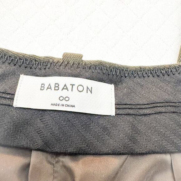 Babaton Olive Green Pleated Slacks Pants Skinny Fit Size 00 - Picture 6 of 9